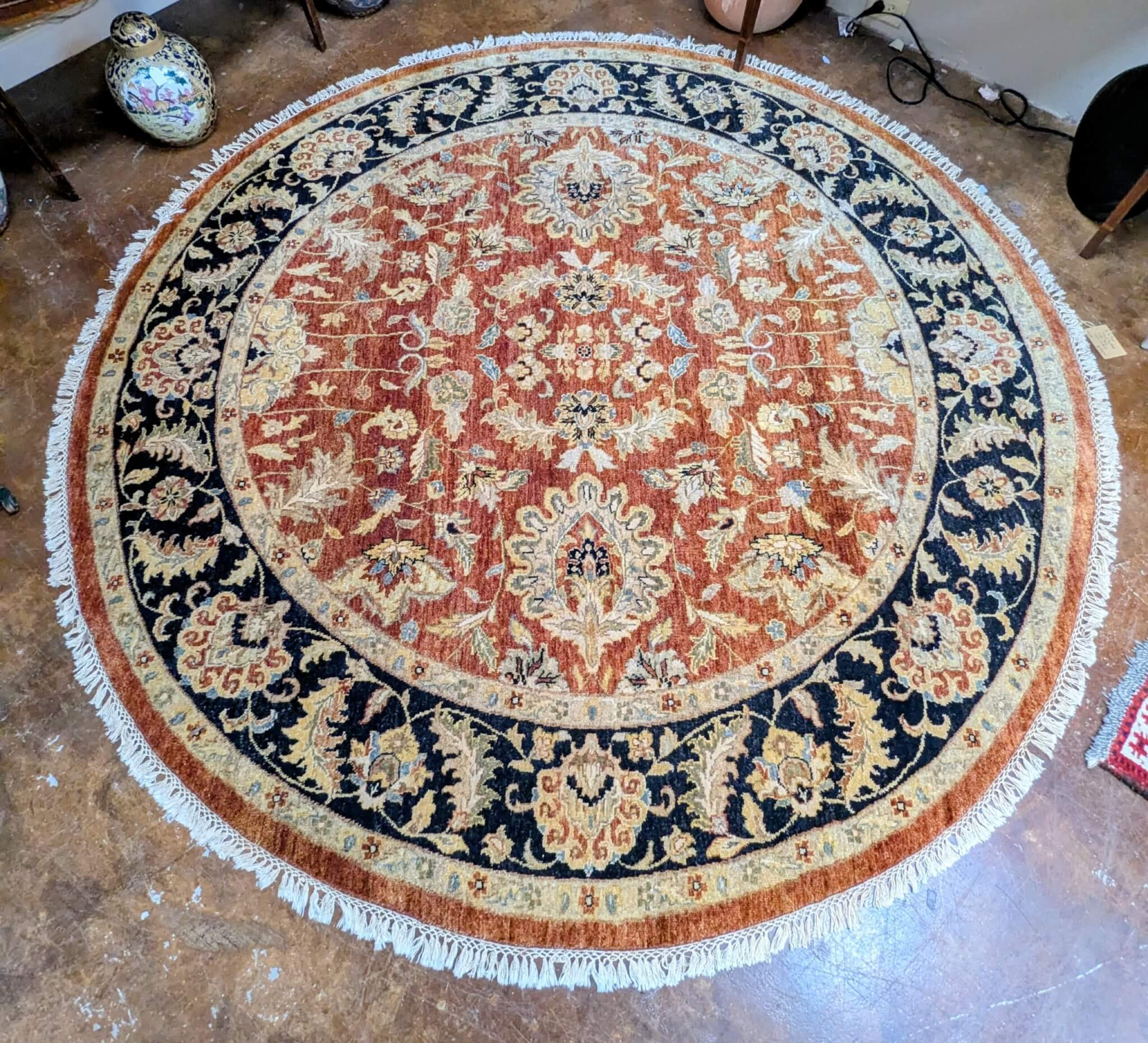 Hand Knotted Circular Wool Rug Hand Knotted Circular Wool Rug