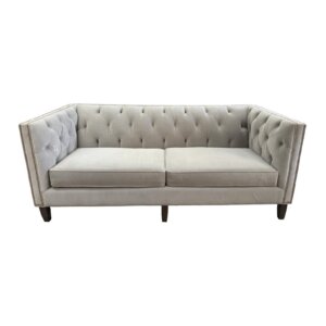 Stickley Greige Upholstered and Tufted Draper Sofa