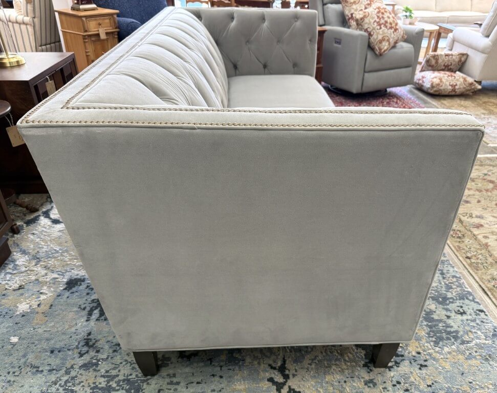 Stickley Greige Upholstered and Tufted Draper Sofa Stickley Greige Upholstered and Tufted Draper Sofa