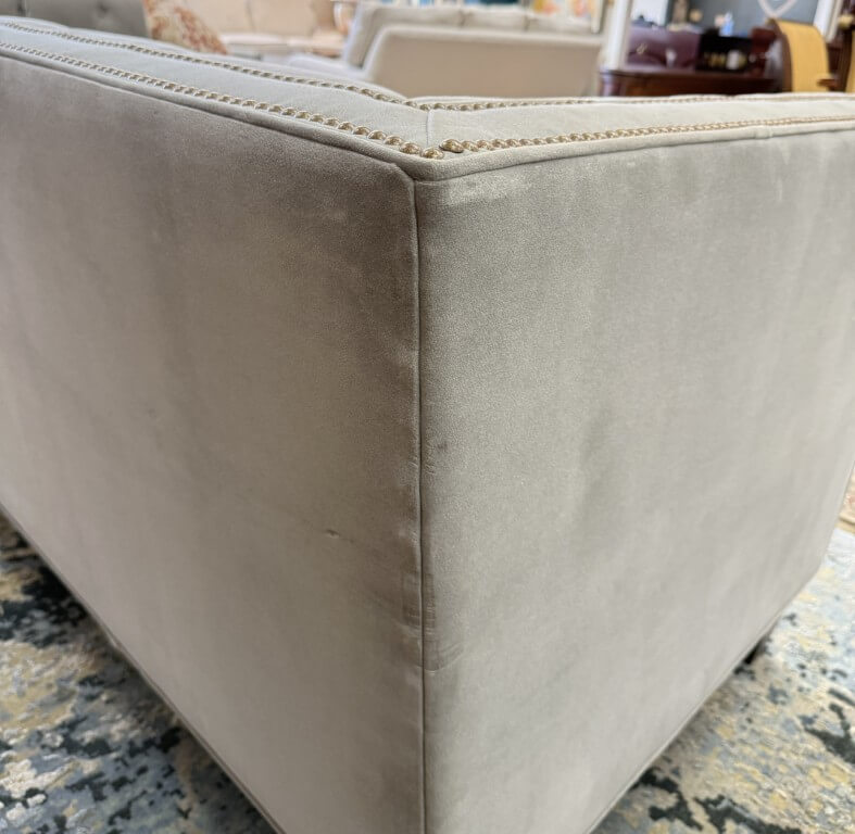 Stickley Greige Upholstered and Tufted Draper Sofa Stickley Greige Upholstered and Tufted Draper Sofa
