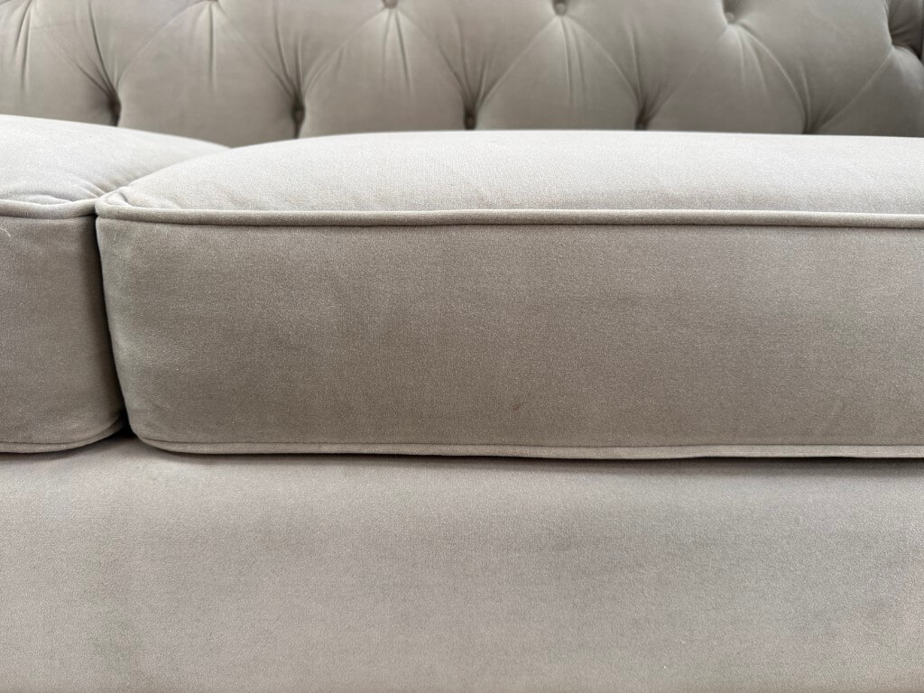 Stickley Greige Upholstered and Tufted Draper Sofa Stickley Greige Upholstered and Tufted Draper Sofa