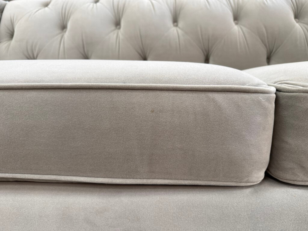 Stickley Greige Upholstered and Tufted Draper Sofa Stickley Greige Upholstered and Tufted Draper Sofa