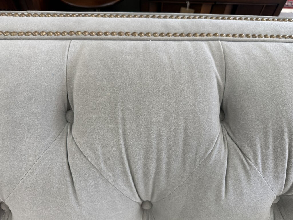 Stickley Greige Upholstered and Tufted Draper Sofa Stickley Greige Upholstered and Tufted Draper Sofa