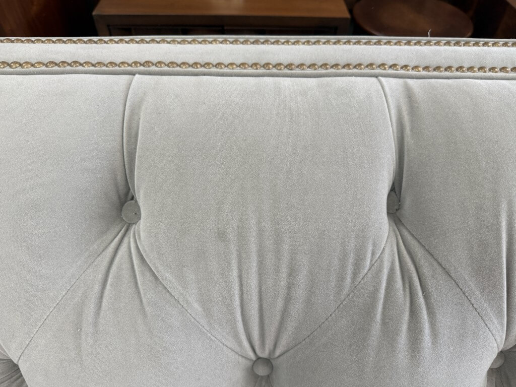 Stickley Greige Upholstered and Tufted Draper Sofa Stickley Greige Upholstered and Tufted Draper Sofa