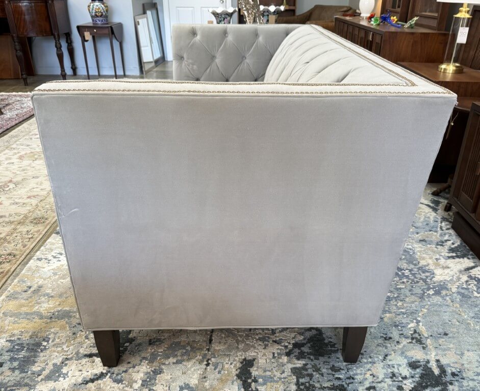 Stickley Greige Upholstered and Tufted Draper Sofa Stickley Greige Upholstered and Tufted Draper Sofa