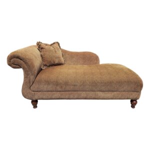 Leopard Print Upholstered Chaise Lounge with Pillow