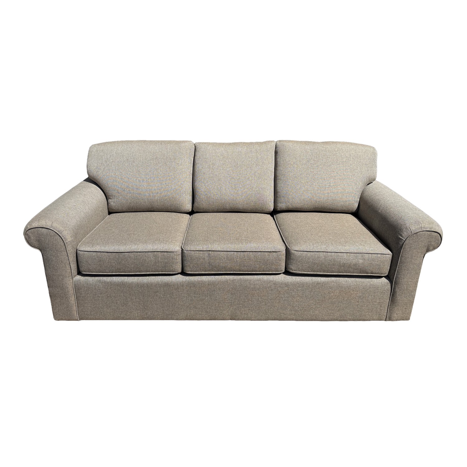 New Hickory-Fry Light Brown Upholstered Sofa New Hickory-Fry Light Brown Upholstered Sofa