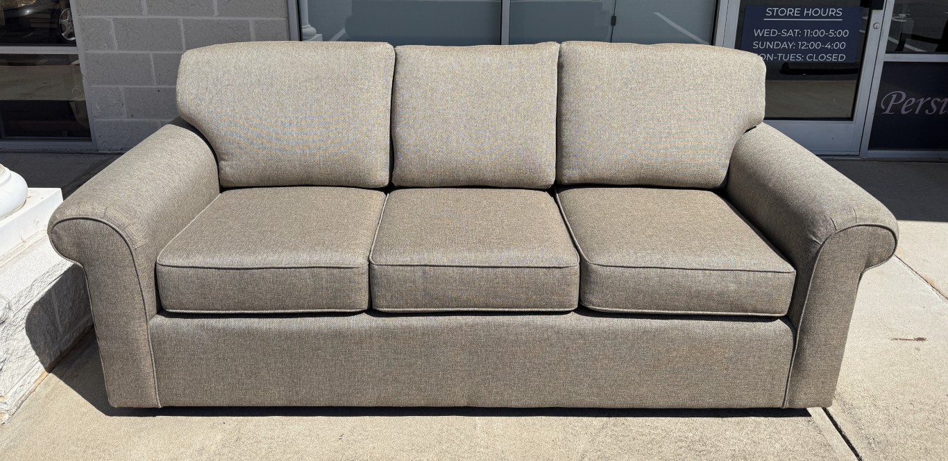 New Hickory-Fry Light Brown Upholstered Sofa New Hickory-Fry Light Brown Upholstered Sofa