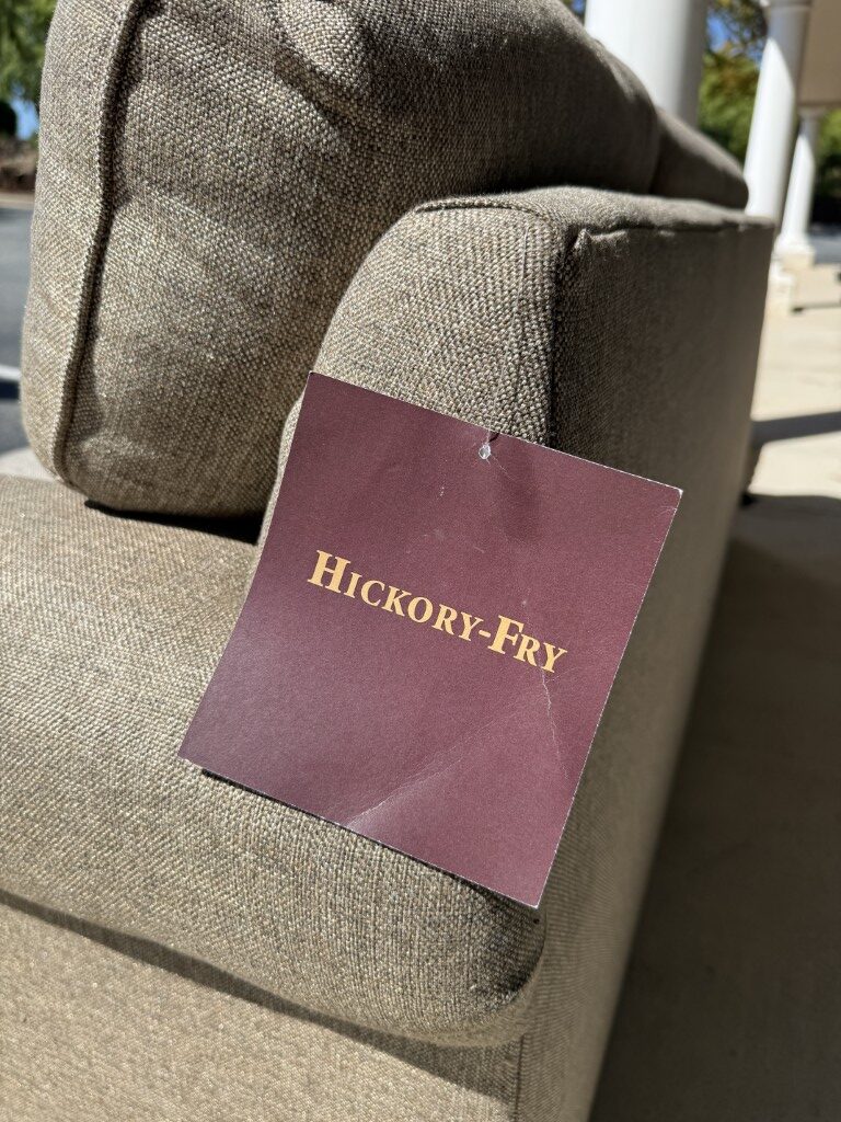New Hickory-Fry Light Brown Upholstered Sofa New Hickory-Fry Light Brown Upholstered Sofa