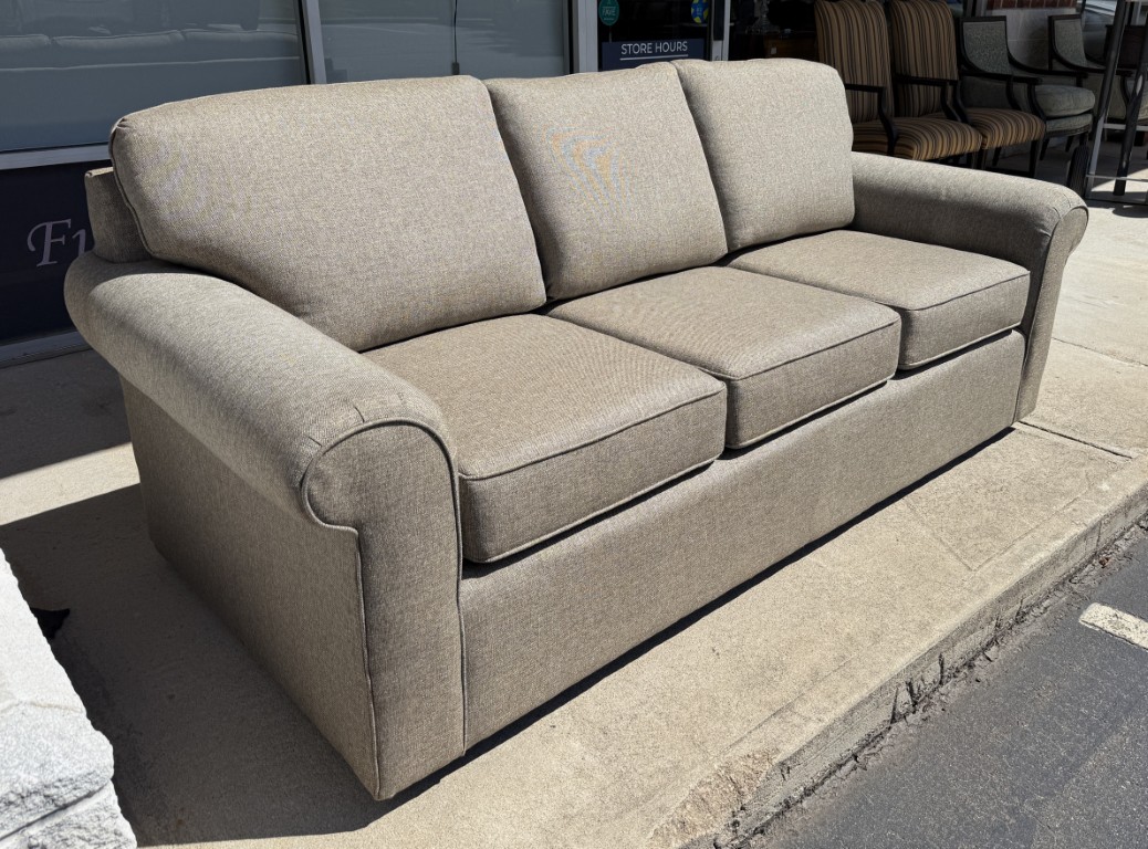 New Hickory-Fry Light Brown Upholstered Sofa New Hickory-Fry Light Brown Upholstered Sofa