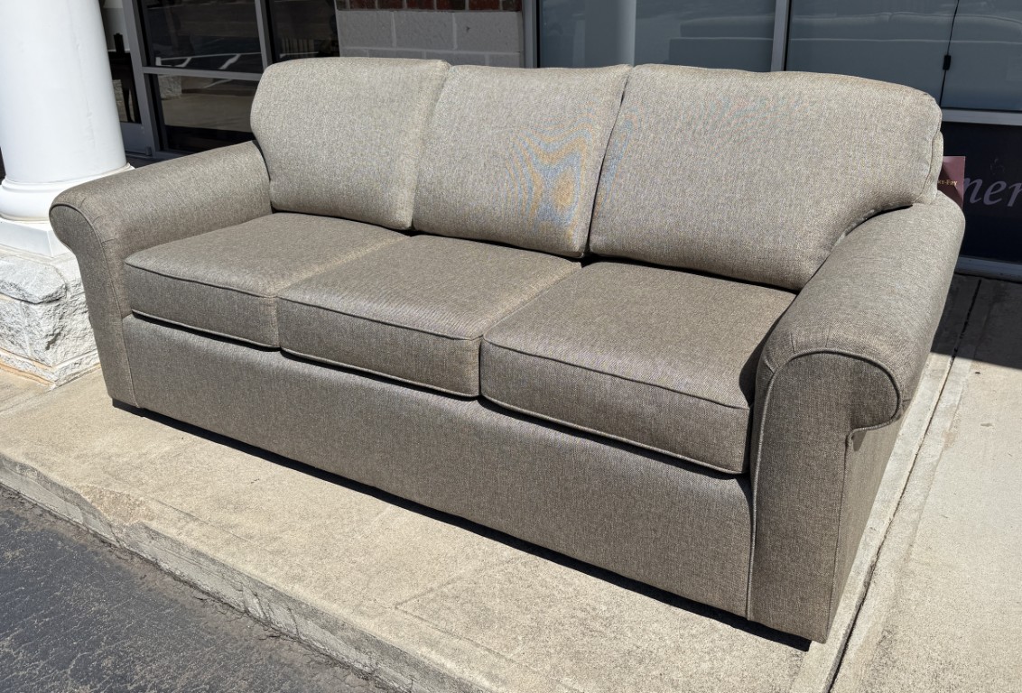 New Hickory-Fry Light Brown Upholstered Sofa New Hickory-Fry Light Brown Upholstered Sofa