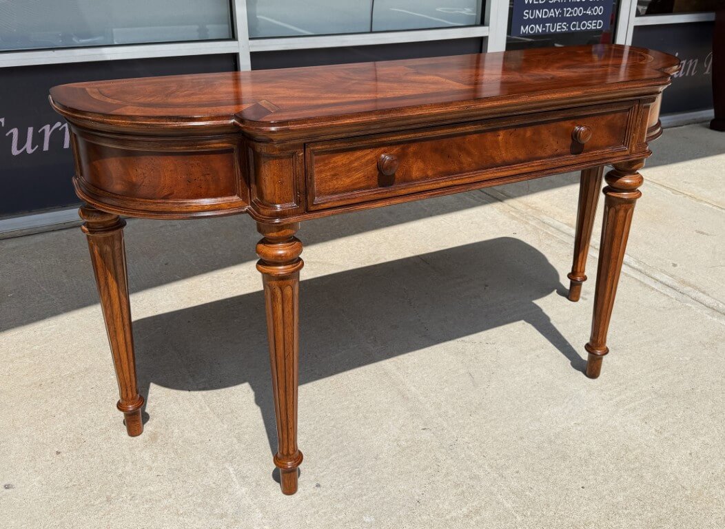 Banded Top Foyer Table with One Drawer and Fluted Legs Banded Top Foyer Table with One Drawer and Fluted Legs