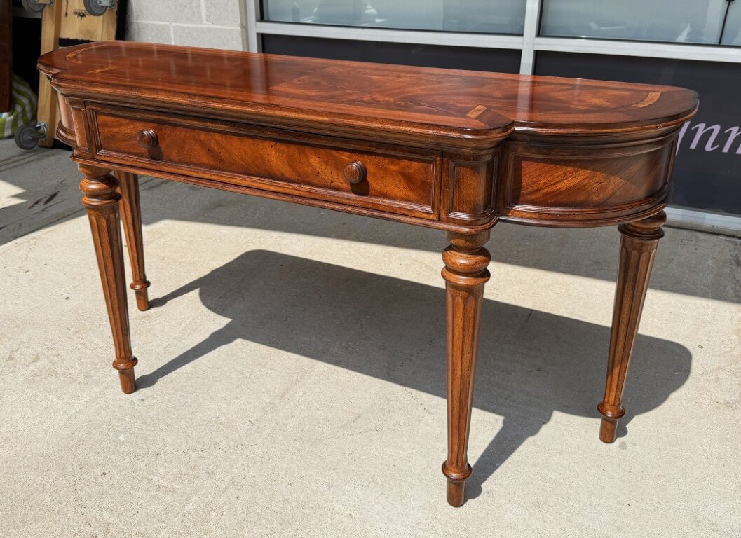 Banded Top Foyer Table with One Drawer and Fluted Legs Banded Top Foyer Table with One Drawer and Fluted Legs