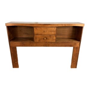 Full Size Cherry Bookcase Headboard with Drawers & Cubbies