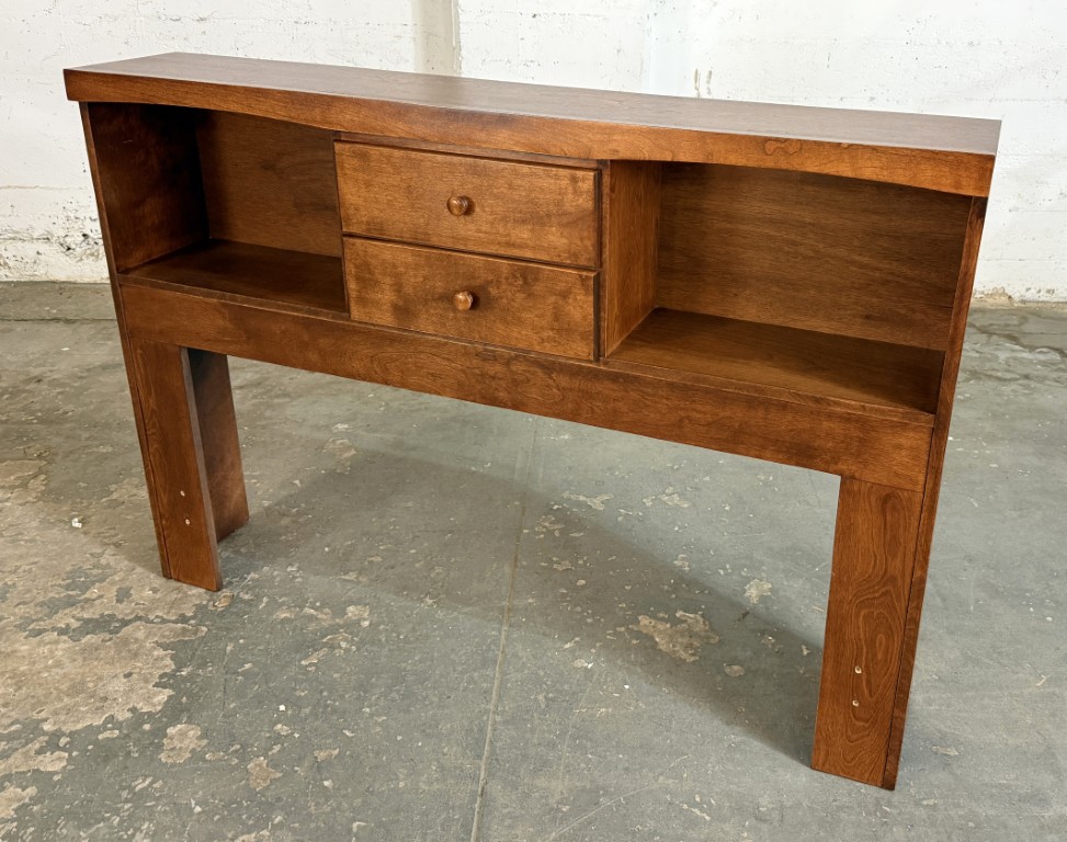 Full Size Cherry Bookcase Headboard with Drawers & Cubbies Full Size Cherry Bookcase Headboard with Drawers & Cubbies
