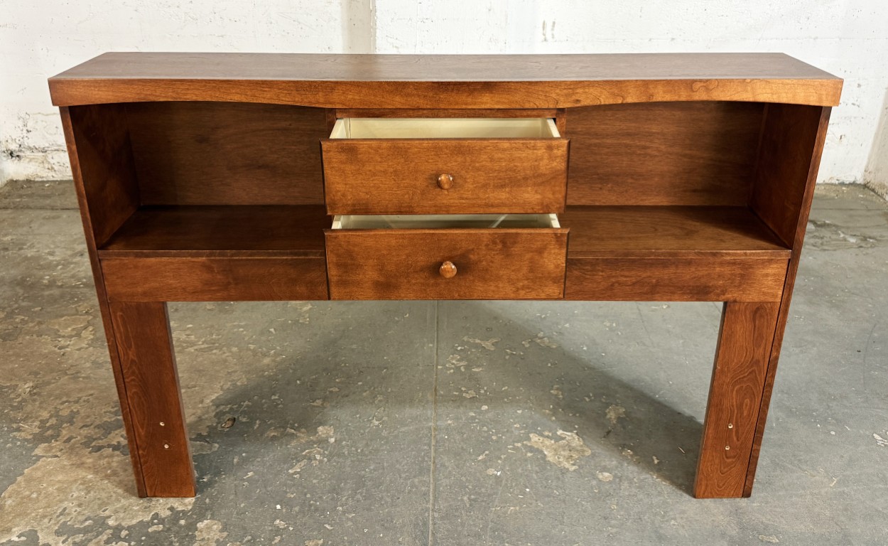 Full Size Cherry Bookcase Headboard with Drawers & Cubbies Full Size Cherry Bookcase Headboard with Drawers & Cubbies
