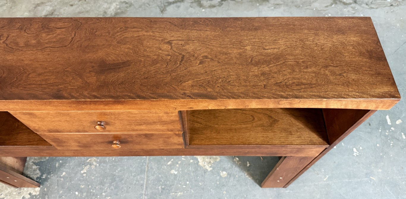 Full Size Cherry Bookcase Headboard with Drawers & Cubbies Full Size Cherry Bookcase Headboard with Drawers & Cubbies
