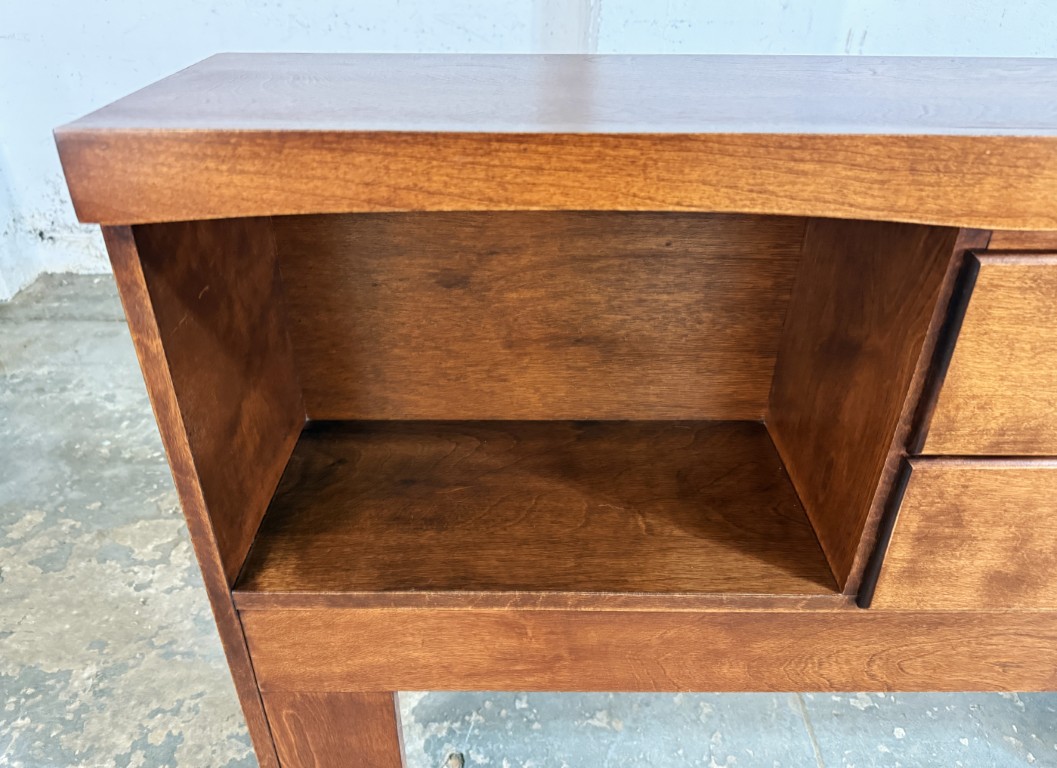 Full Size Cherry Bookcase Headboard with Drawers & Cubbies Full Size Cherry Bookcase Headboard with Drawers & Cubbies