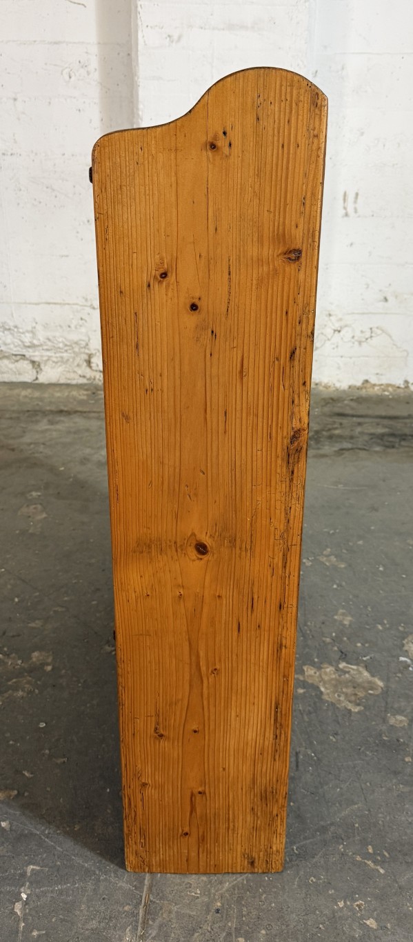 Antique Rustic Pine Open Bookcase with Plank Back Antique Rustic Pine Open Bookcase with Plank Back