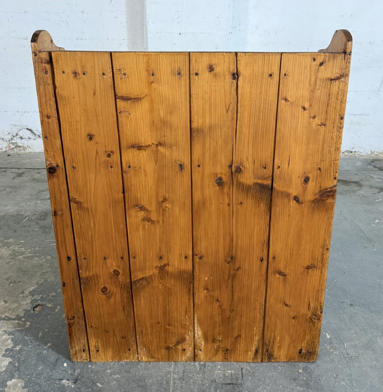 Antique Rustic Pine Open Bookcase with Plank Back Antique Rustic Pine Open Bookcase with Plank Back