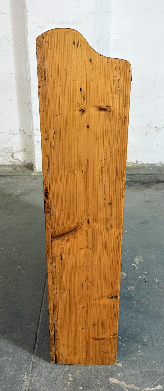 Antique Rustic Pine Open Bookcase with Plank Back Antique Rustic Pine Open Bookcase with Plank Back