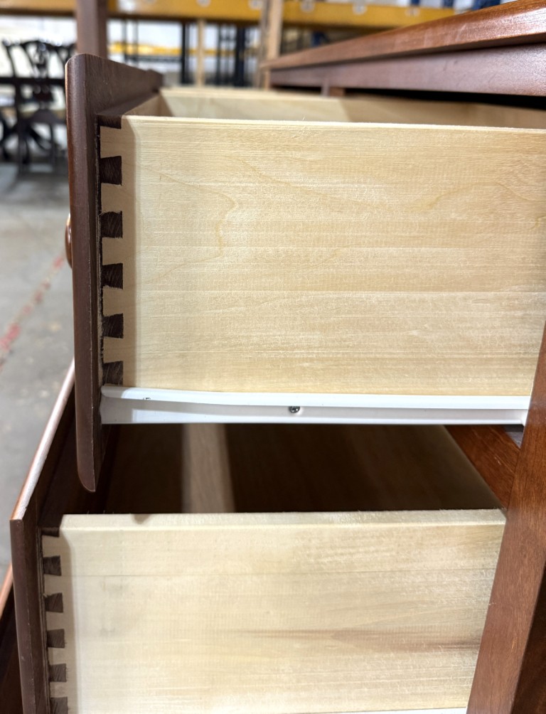 Cherry Six-Drawer Dresser with Arched Mirror Cherry Six-Drawer Dresser with Arched Mirror