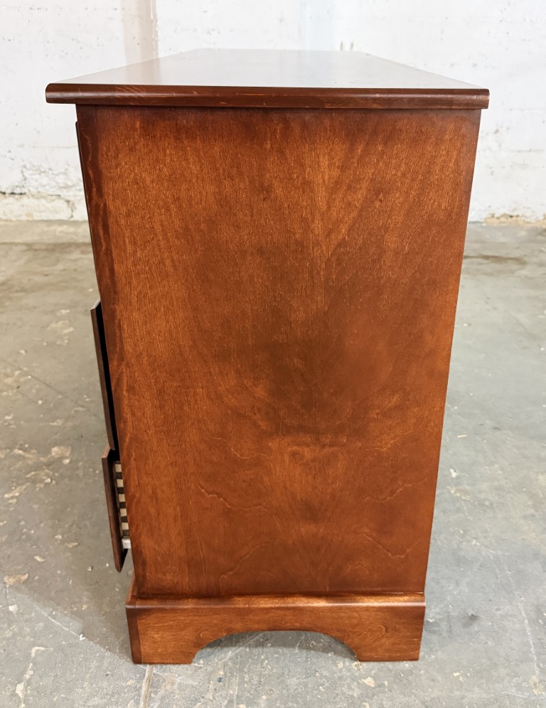 Cherry Six-Drawer Dresser with Arched Mirror Cherry Six-Drawer Dresser with Arched Mirror