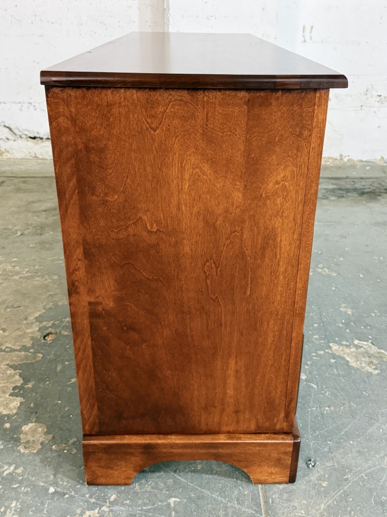 Cherry Six-Drawer Dresser with Arched Mirror Cherry Six-Drawer Dresser with Arched Mirror
