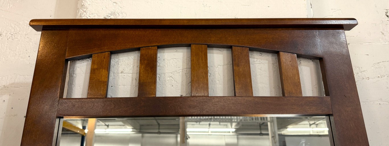 Cherry Six-Drawer Dresser with Arched Mirror Cherry Six-Drawer Dresser with Arched Mirror