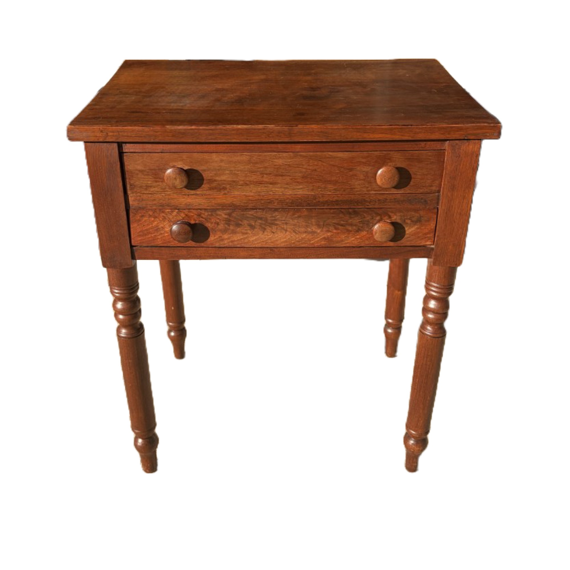 Antique Walnut Two Drawer Sheraton Style Stand Antique Walnut Two Drawer Sheraton Style Stand