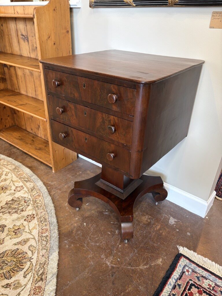 19th Century Mahogany Empire Style Three Drawer Stand/Nightstand 19th Century Mahogany Empire Style Three Drawer Stand/Nightstand
