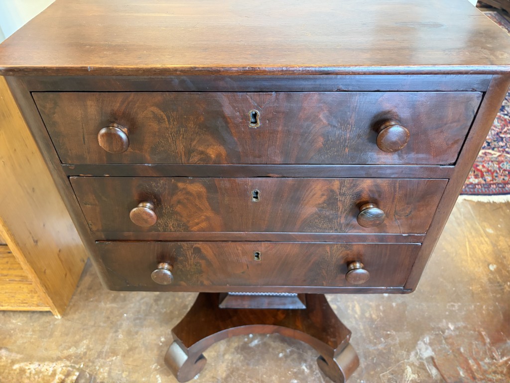 19th Century Mahogany Empire Style Three Drawer Stand/Nightstand 19th Century Mahogany Empire Style Three Drawer Stand/Nightstand