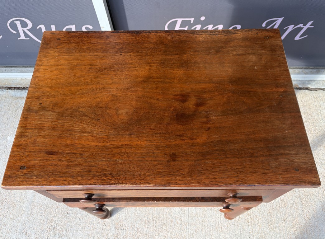 Antique Walnut Two Drawer Sheraton Style Stand Antique Walnut Two Drawer Sheraton Style Stand