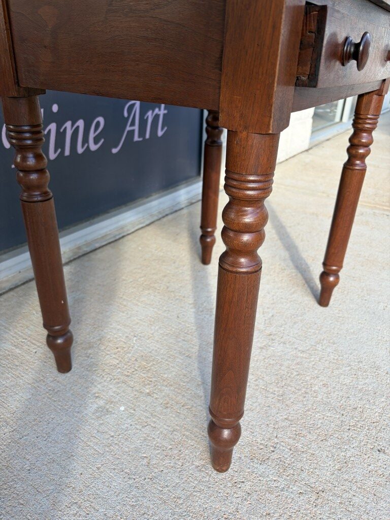 Antique Walnut Two Drawer Sheraton Style Stand Antique Walnut Two Drawer Sheraton Style Stand