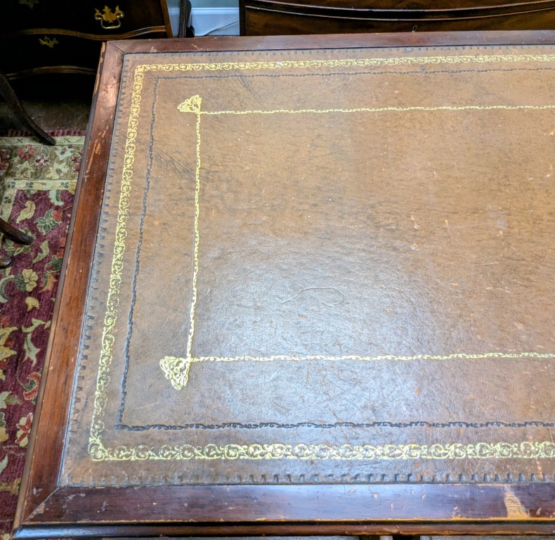 Antique English Mahogany Leather Top Desk Antique English Mahogany Leather Top Desk