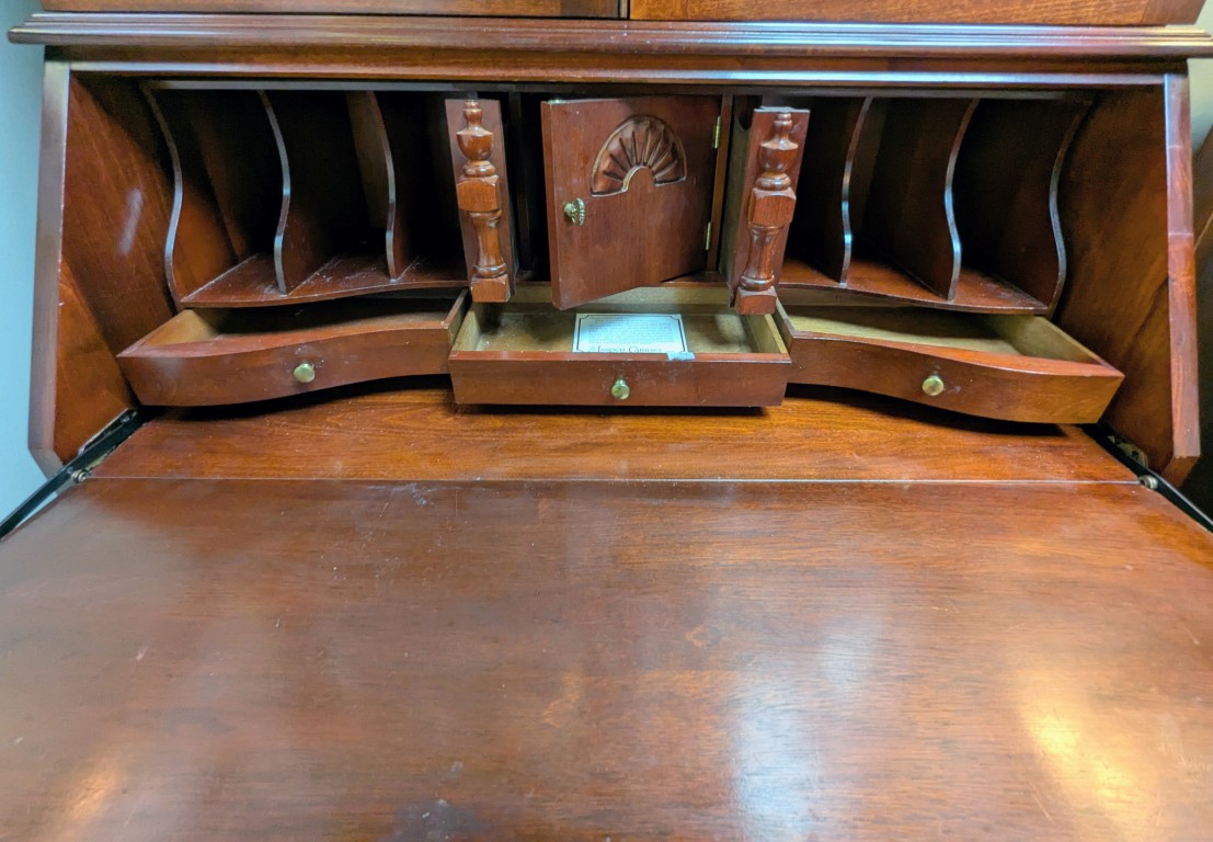 Mahogany Secretary Desk By Jasper Cabinet Co. Mahogany Secretary Desk By Jasper Cabinet Co.
