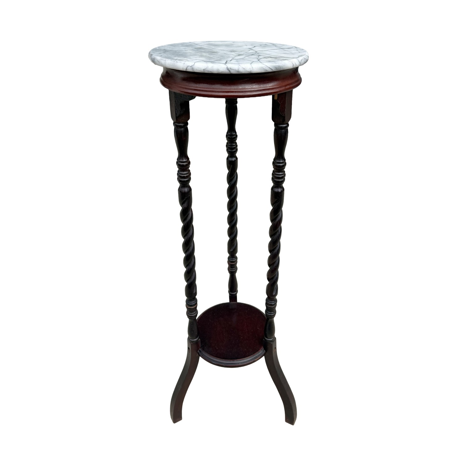 Vintage Marble-Top Barley Twist Pedestal/Plant Stand Vintage Marble-Top Barley Twist Pedestal/Plant Stand