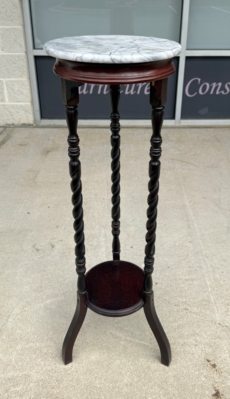 Vintage Marble-Top Barley Twist Pedestal/Plant Stand Vintage Marble-Top Barley Twist Pedestal/Plant Stand