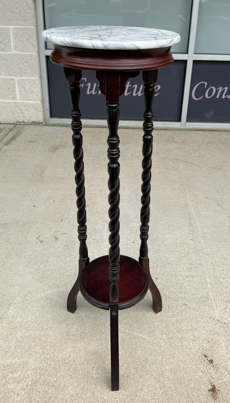 Vintage Marble-Top Barley Twist Pedestal/Plant Stand Vintage Marble-Top Barley Twist Pedestal/Plant Stand