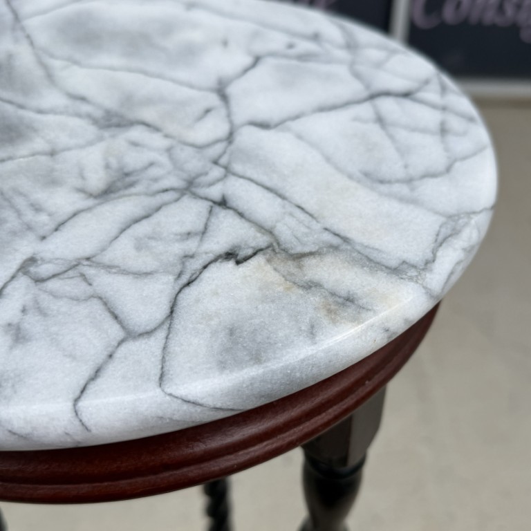 Vintage Marble-Top Barley Twist Pedestal/Plant Stand Vintage Marble-Top Barley Twist Pedestal/Plant Stand