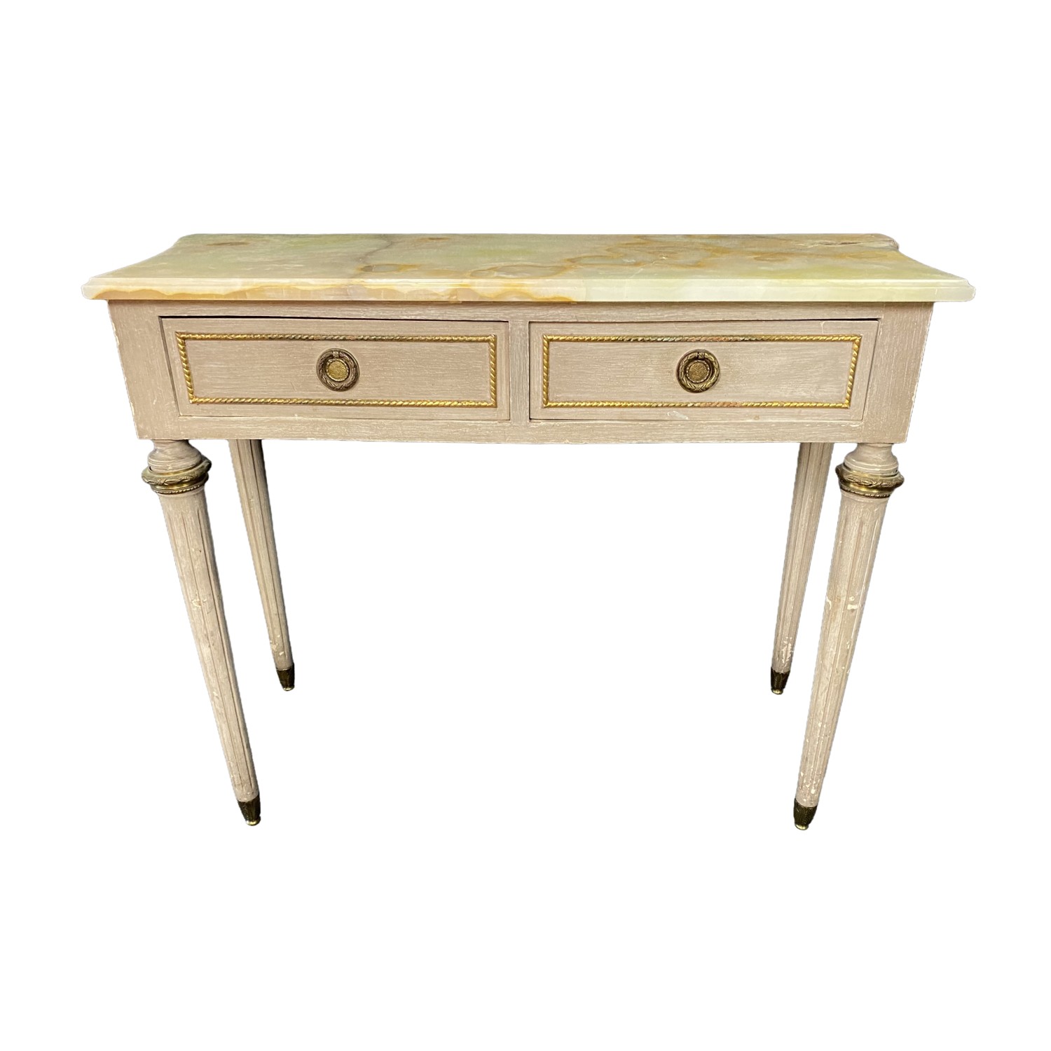 Louis XVI French Onyx Top Console Table Louis XVI French Onyx Top Console Table