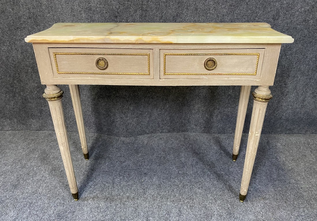 Louis XVI French Onyx Top Console Table Louis XVI French Onyx Top Console Table