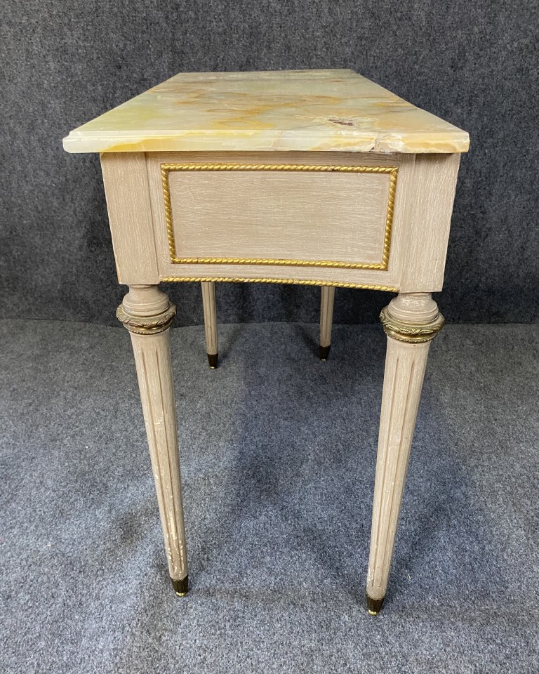 Louis XVI French Onyx Top Console Table Louis XVI French Onyx Top Console Table