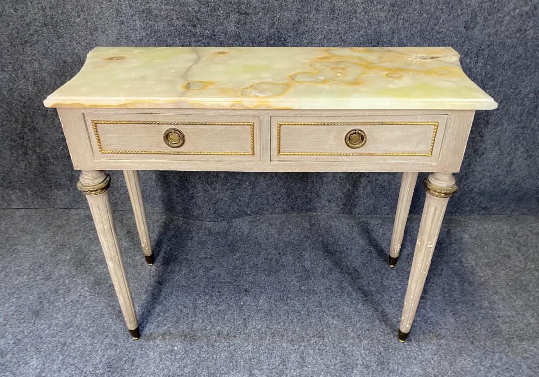 Louis XVI French Onyx Top Console Table Louis XVI French Onyx Top Console Table